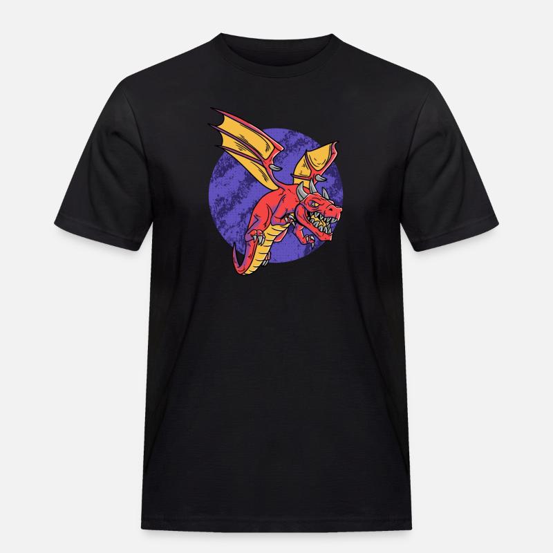 Fantasy RPG Dragons Magic Dungeon - Männer Workwear T-Shirt - Schwarz