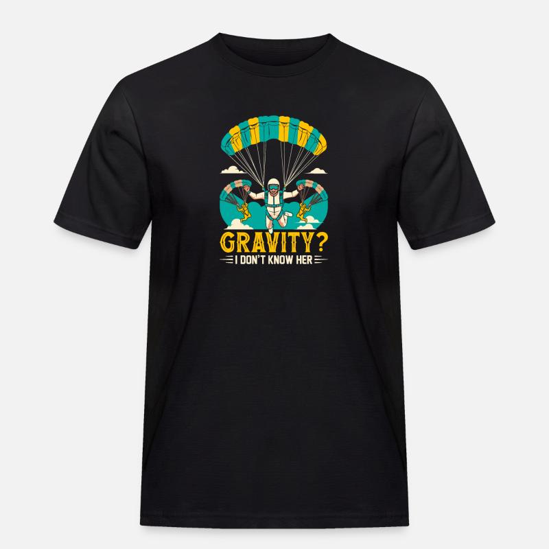 Gravity? I don't know her. - Men's Workwear T-Shirt - black