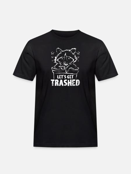 Let's get trashed raccoon - Men's Workwear T-Shirt - black