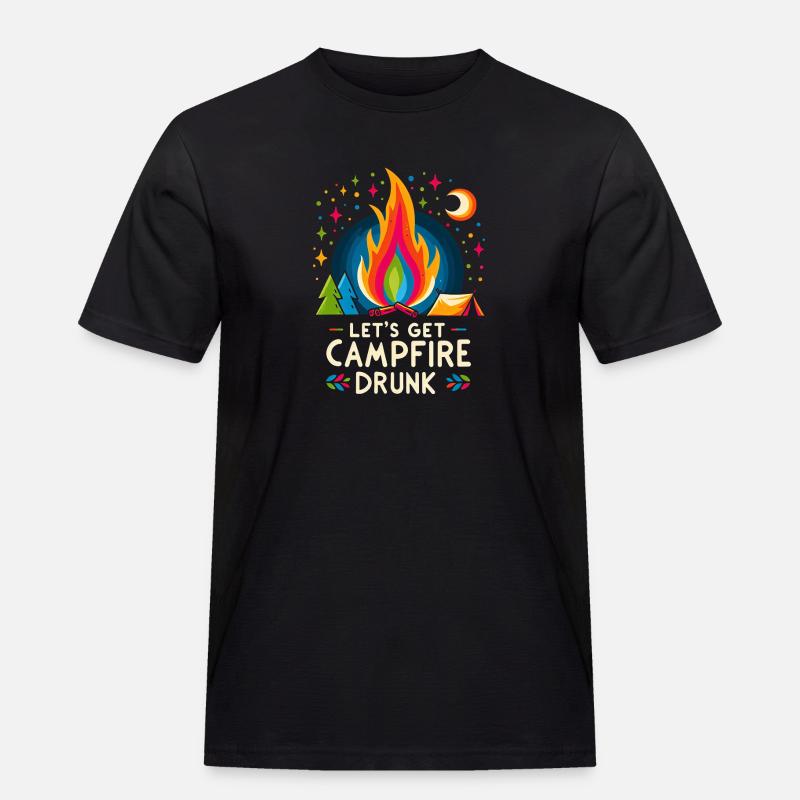 Let's Get Campfire Drunk 7 - Männer Workwear T-Shirt - Schwarz