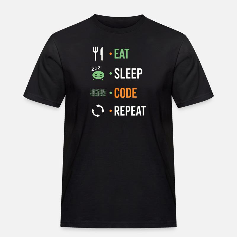 Eat, sleep, code, repeat. - Men's Workwear T-Shirt - black