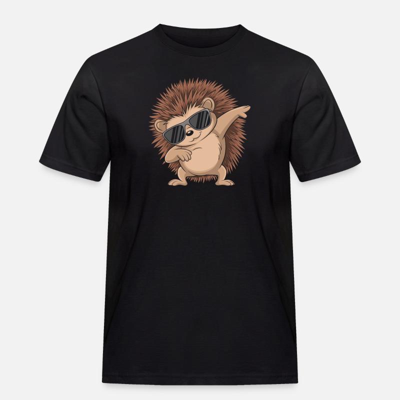 Igel - Männer Workwear T-Shirt - Schwarz
