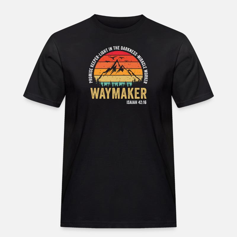 Wegweiser, Versprechenshüter, Wundertäter - Männer Workwear T-Shirt - Schwarz