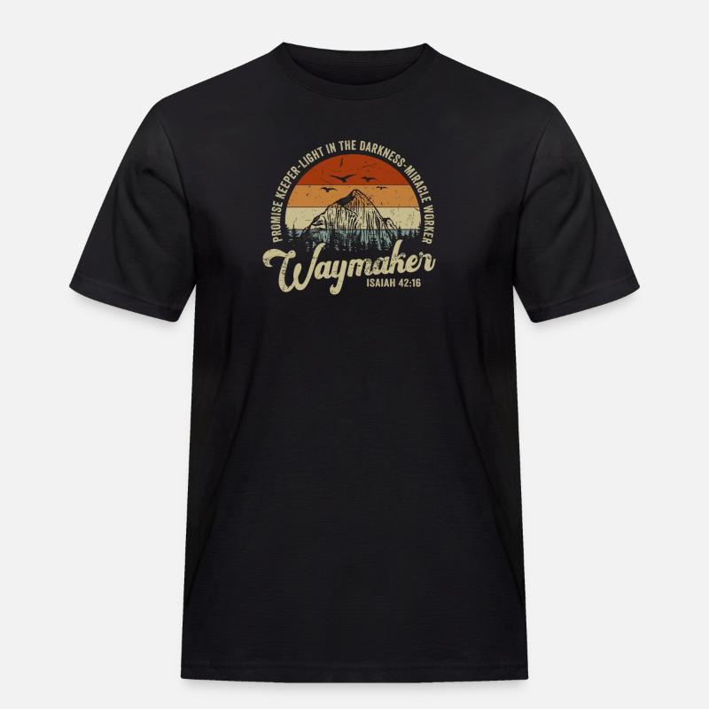 Wegweiser, Versprechenshüter, Wundertäter - Männer Workwear T-Shirt - Schwarz