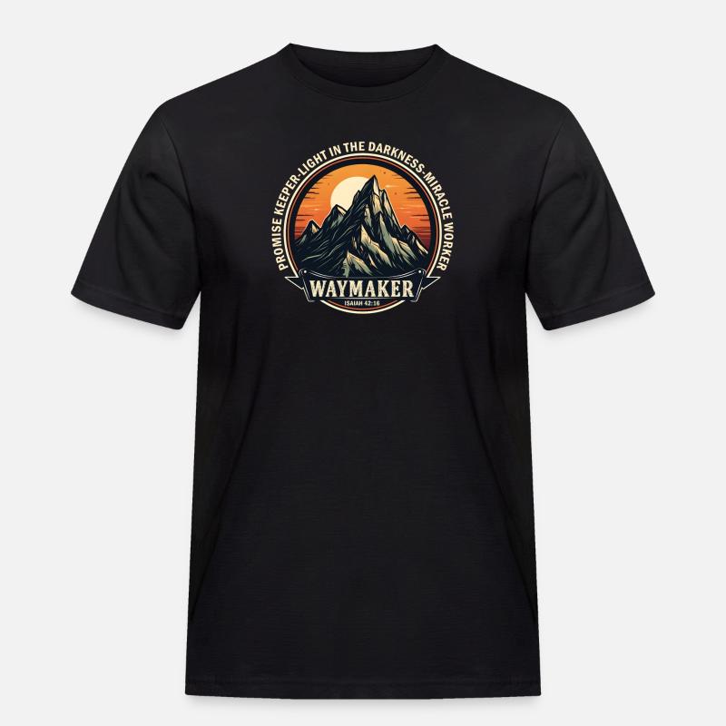 Wegweiser, Versprechenshüter, Wundertäter - Männer Workwear T-Shirt - Schwarz