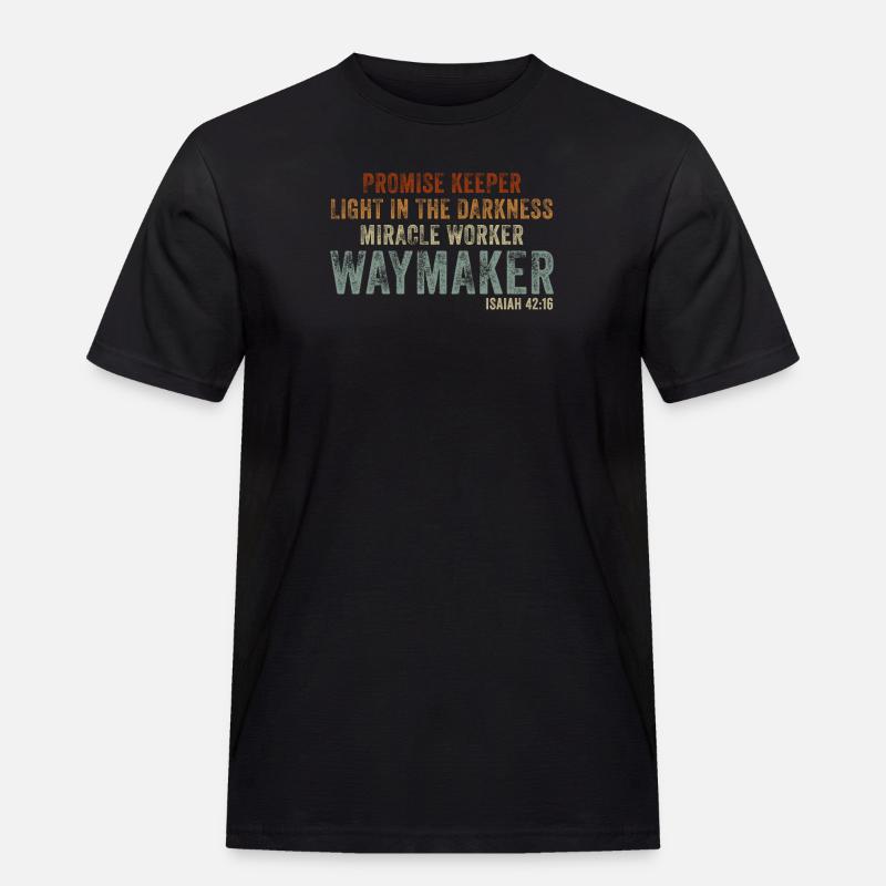 Wegweiser, Versprechenshüter, Wundertäter - Männer Workwear T-Shirt - Schwarz
