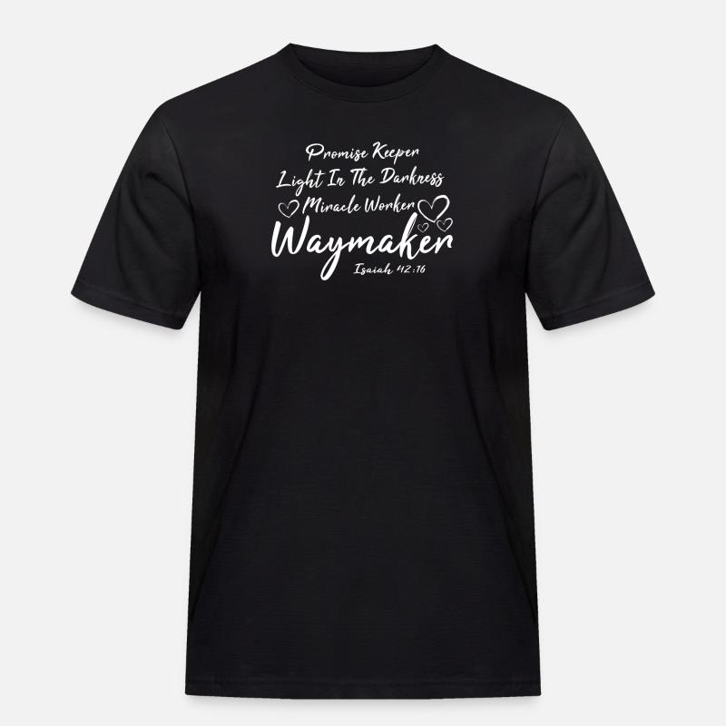 Wegweiser, Versprechenshüter, Wundertäter - Männer Workwear T-Shirt - Schwarz