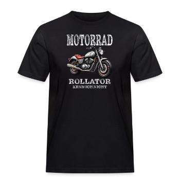 MOTORRAD ROLLATOR KENN ICH NICHT - Männer Workwear T-Shirt - Schwarz - Vorne - AI Model Male 178 light (178cm)