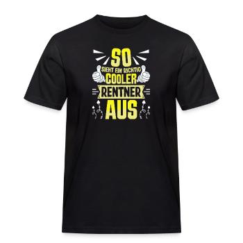 Rente SO SIEHT EIN RICHTIG COOLER RENTNER AUS - Männer Workwear T-Shirt - Schwarz - Vorne - AI Model Male 178 light (178cm)