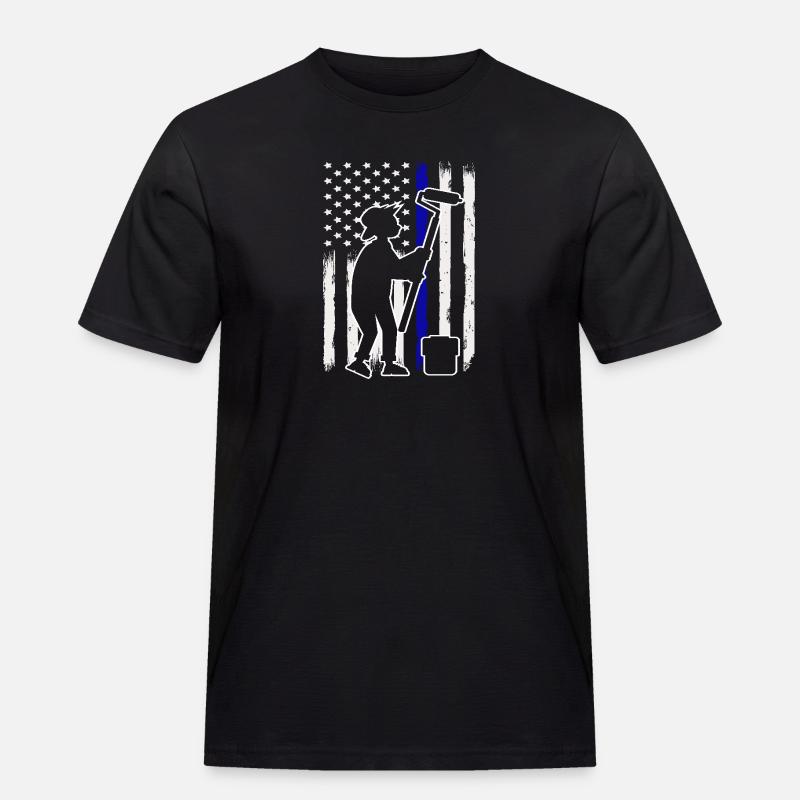 Painter Flag Silhouette Creative - Men's Workwear T-Shirt - black