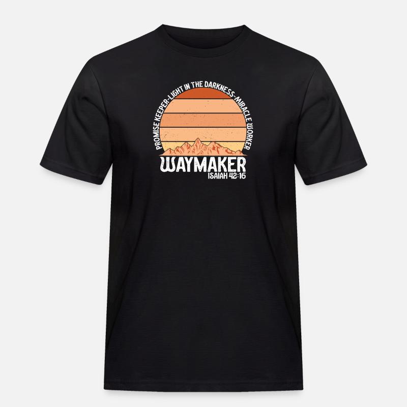 Wegweiser, Versprechenshüter, Wundertäter - Männer Workwear T-Shirt - Schwarz
