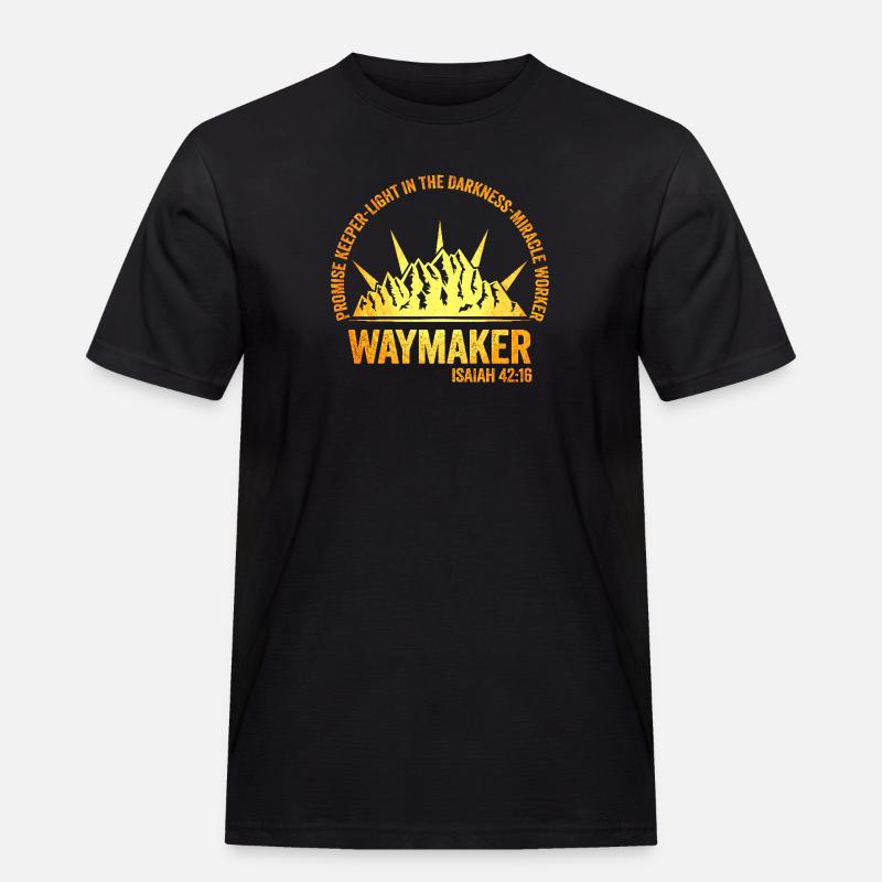 Wegweiser, Versprechenshüter, Wundertäter - Männer Workwear T-Shirt - Schwarz