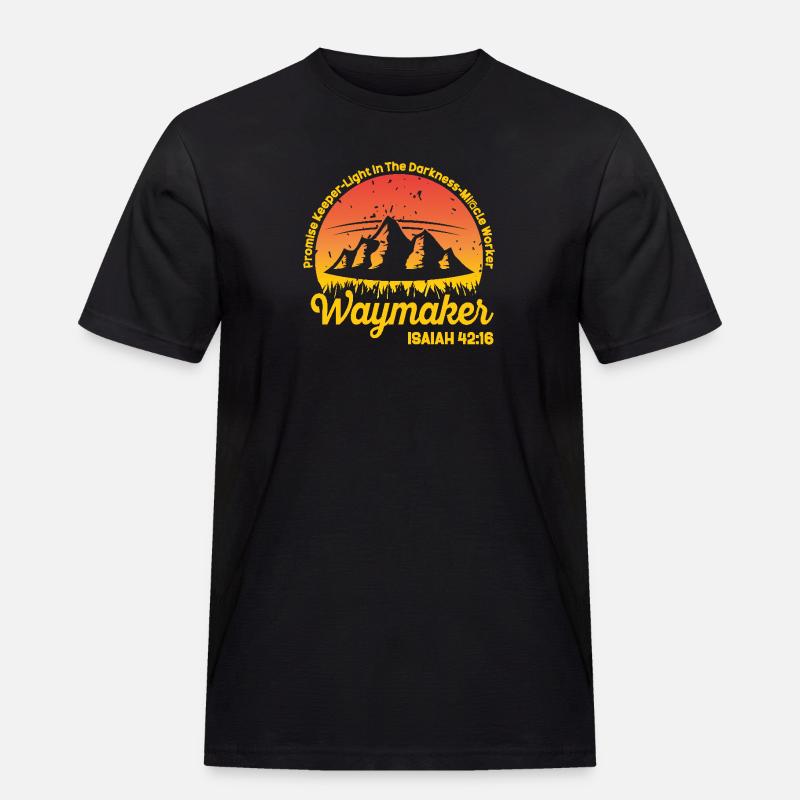 Wegweiser, Versprechenshüter, Wundertäter - Männer Workwear T-Shirt - Schwarz