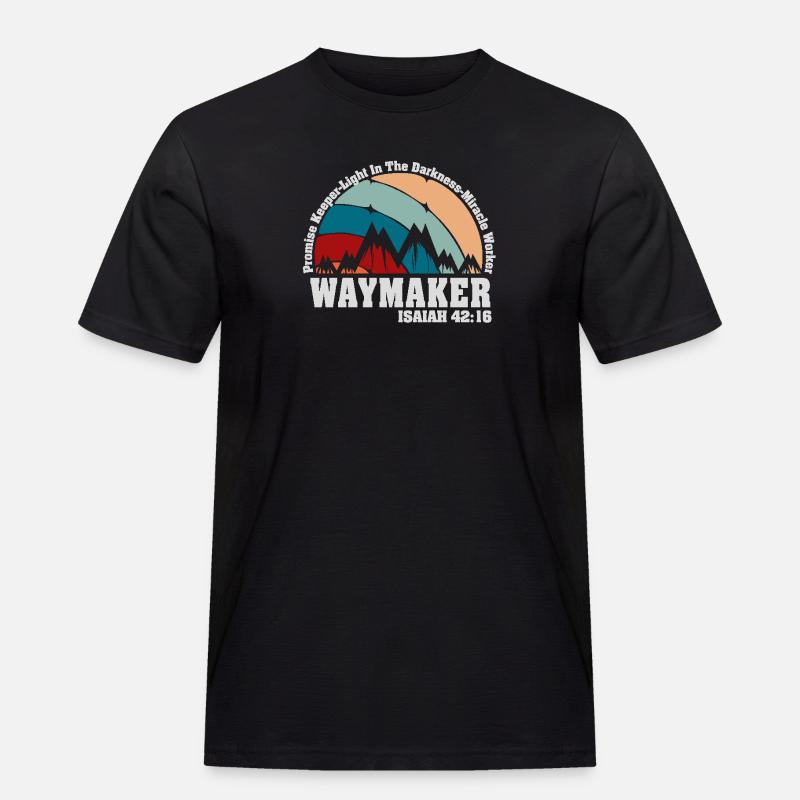 Wegweiser, Versprechenshüter, Wundertäter - Männer Workwear T-Shirt - Schwarz