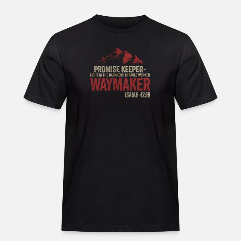 Wegweiser, Versprechenshüter, Wundertäter - Männer Workwear T-Shirt - Schwarz