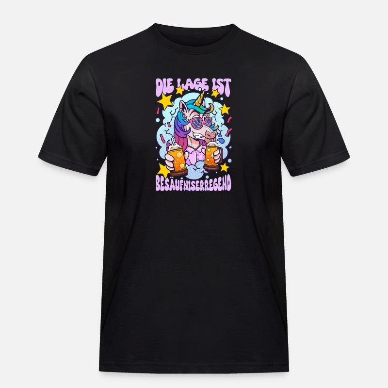 Die Lage Ist Besäufniserregend - Männer Workwear T-Shirt - Schwarz