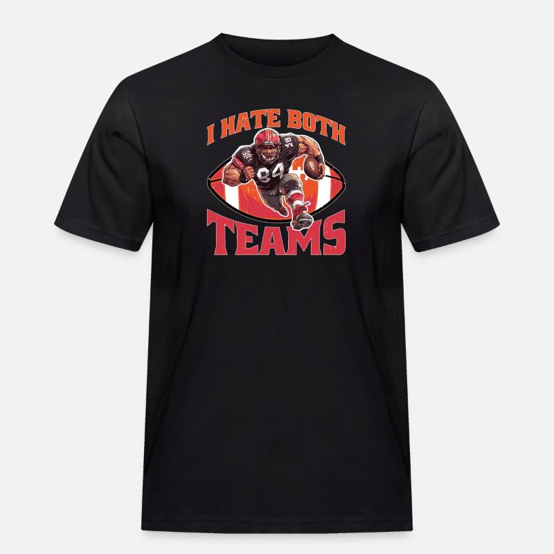 I Hate Both Teams 19 - Männer Workwear T-Shirt - Schwarz