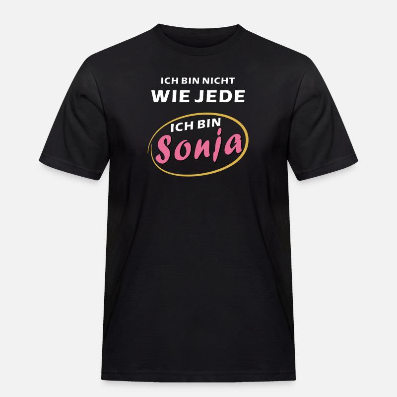 ICH BIN Sonja - Männer Workwear T-Shirt - Schwarz