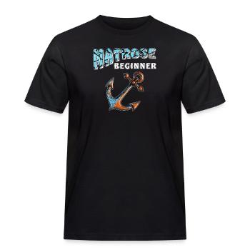 SHIP ANCHOR SAILOR BEGINNER - Men's Workwear T-Shirt - black - Front - AI Model Male 178 light (178cm)
