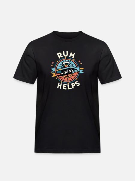 Rum Helps 6 - Männer Workwear T-Shirt - Schwarz