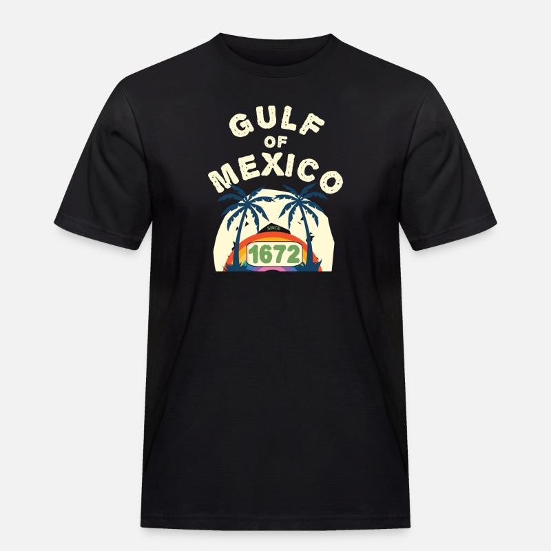 Golf des Mexikos Regenbogen - Männer Workwear T-Shirt - Schwarz