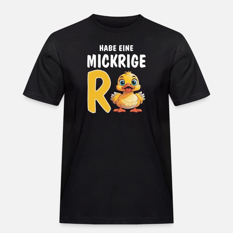 HABE EINE MICKRIGE RENTE - Männer Workwear T-Shirt - Schwarz