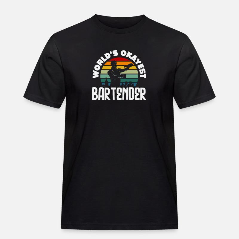 Weltbester Okayester Barkeeper Design - Männer Workwear T-Shirt - Schwarz