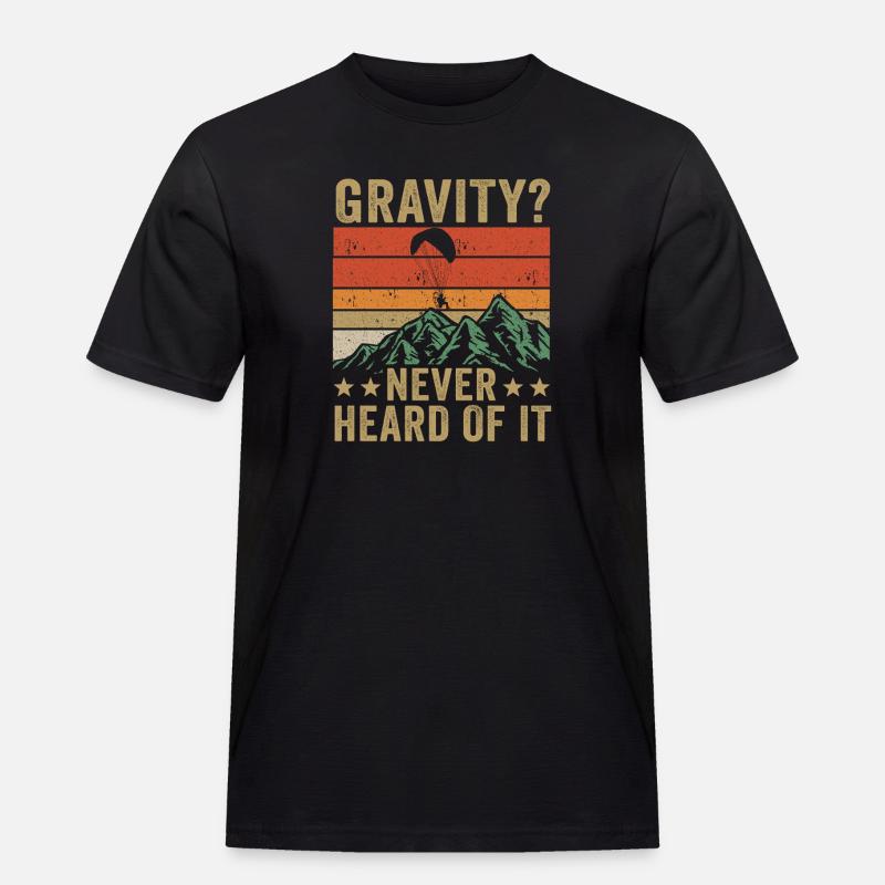 Hilarious Paramotor Gravity Meme - Men's Workwear T-Shirt - black