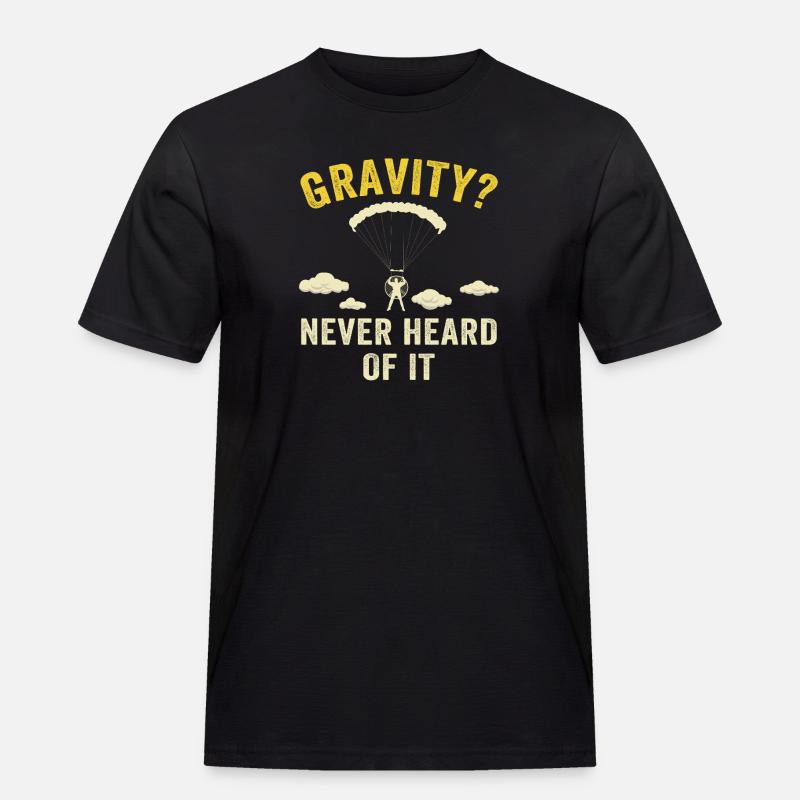 Hilarious Paramotor Gravity Meme - Men's Workwear T-Shirt - black