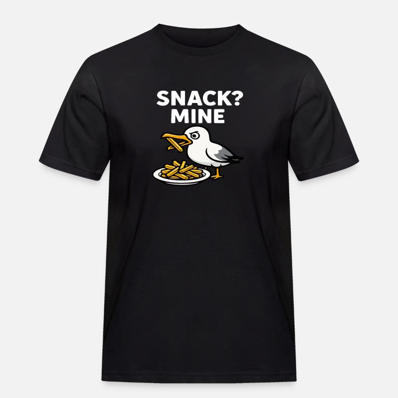 Snack Möwe - Männer Workwear T-Shirt - Schwarz