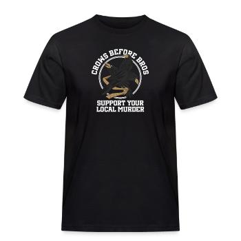 Crows Before Bros Unterstütze Deine Lokale Schar - Männer Workwear T-Shirt - Schwarz - Vorne - AI Model Male 178 light (178cm)