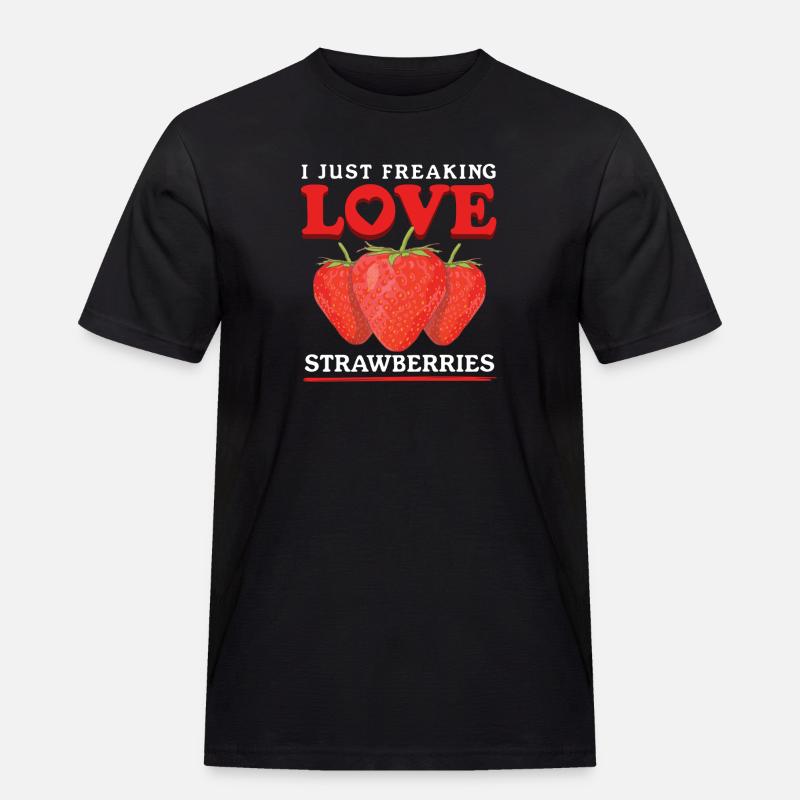 Erdbeeren Strawberry Erdbeere Geschenke - Männer Workwear T-Shirt - Schwarz