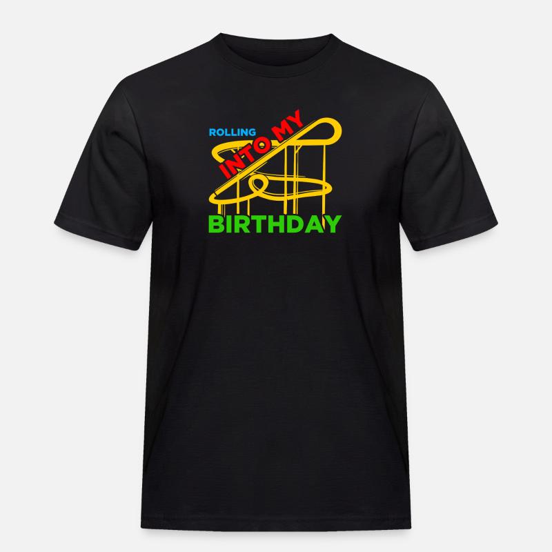 Rolling into Freizeitpark Rollercoaster Achterbahn - Männer Workwear T-Shirt - Schwarz