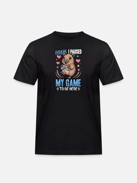 Capybara Gamer Gaming - Men's Workwear T-Shirt - black