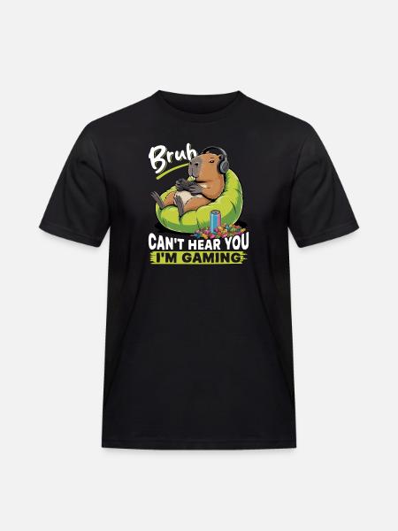 Capybara Gamer Gaming - T-shirt Workwear homme - noir