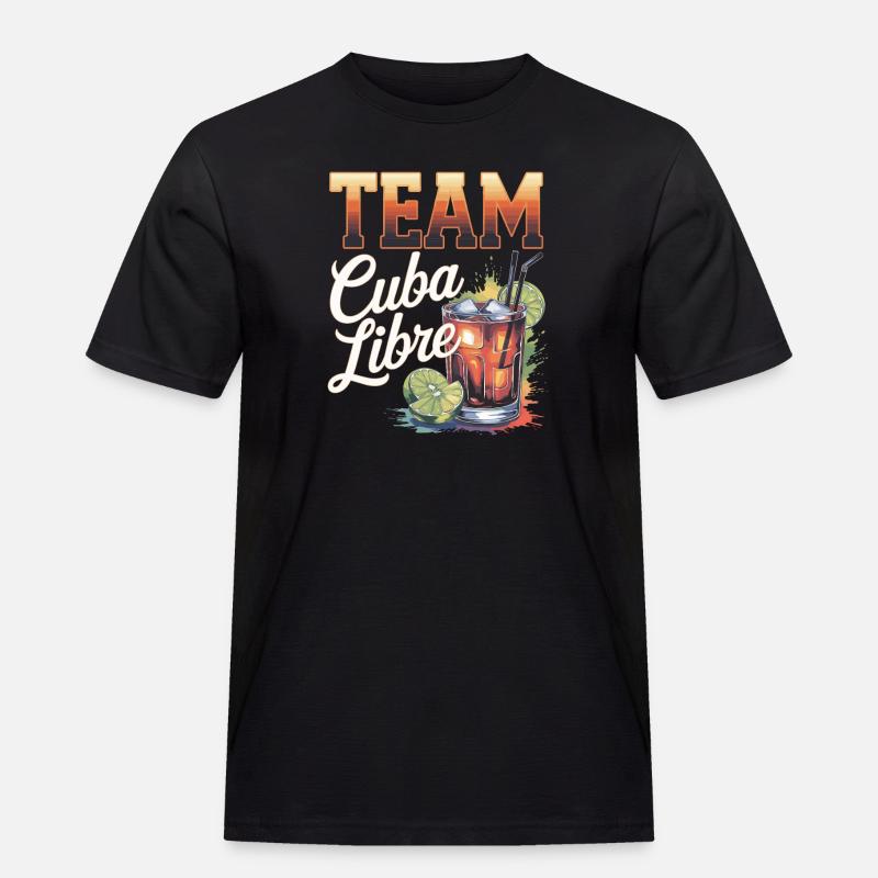 Cocktail Barkeeper Team Cuba Libre - Männer Workwear T-Shirt - Schwarz