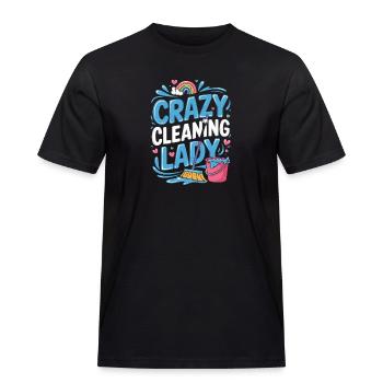 Verrückte Putzfrau Buntes Regenbogen-Motiv Mit - Männer Workwear T-Shirt - Schwarz - Vorne - AI Model Male 178 light (178cm)