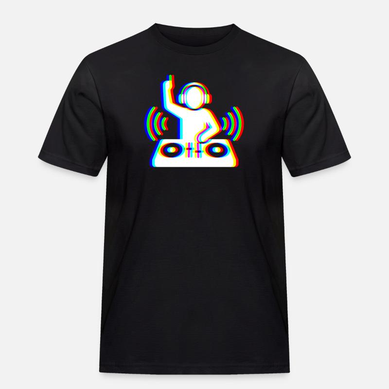Glitch DJ – Beat Creator - Männer Workwear T-Shirt - Schwarz