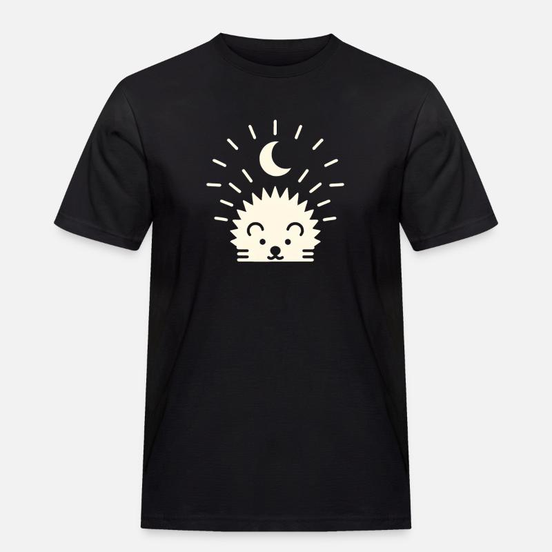 Mondschein-Igel - Männer Workwear T-Shirt - Schwarz