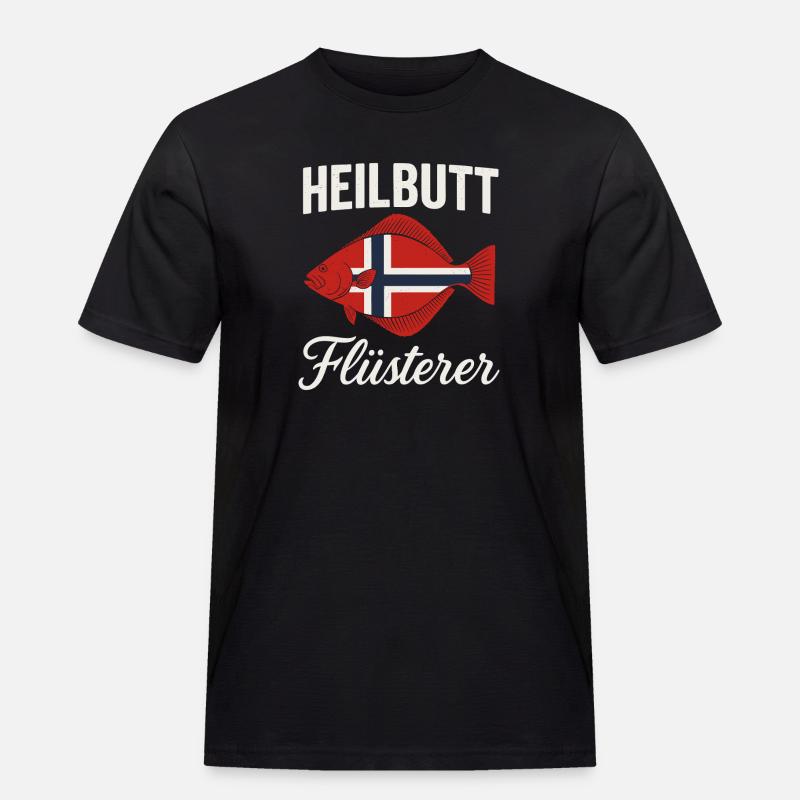 Heilbutt Flüsterer Norwegen Flagge - Männer Workwear T-Shirt - Schwarz