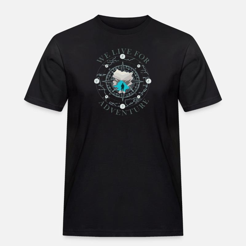Kompass Abenteuer Silhouette Design Compass - Männer Workwear T-Shirt - Schwarz