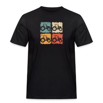 Conduite de tracteur pour la ferme agricole - T-shirt Workwear homme - noir - Devant - AI Model Male 178 light (178cm)