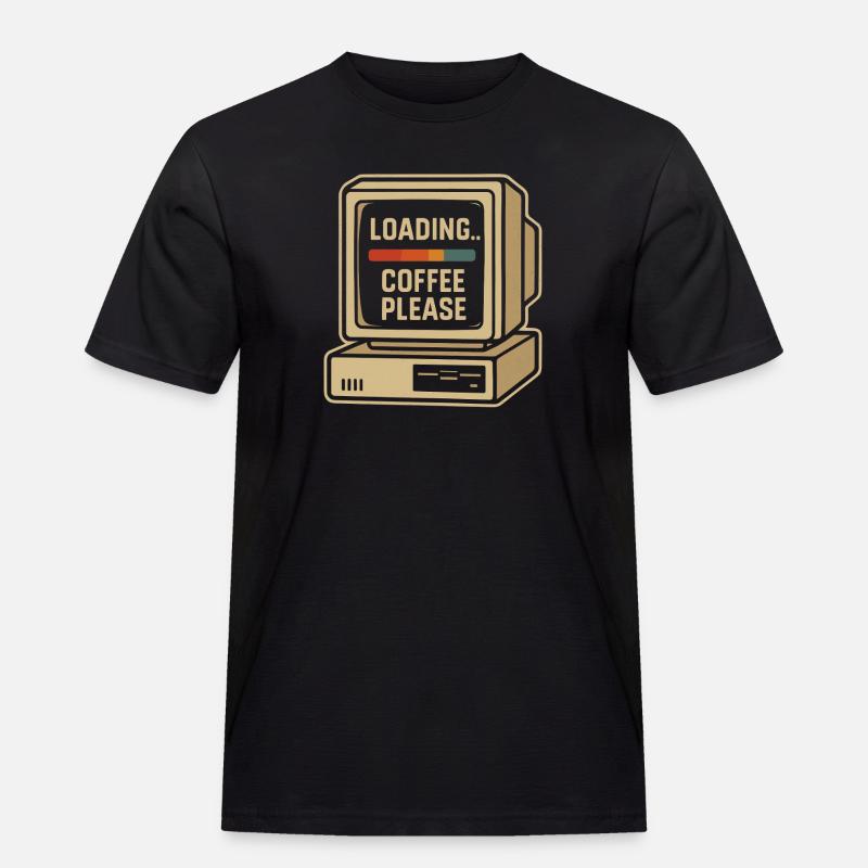 Loading Coffee Please Retro Computer - Men's Workwear T-Shirt - black