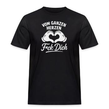 Du cœur F*ck You – Chemise Sarcasme - T-shirt Workwear homme - noir - Devant - AI Model Male 178 light (178cm)