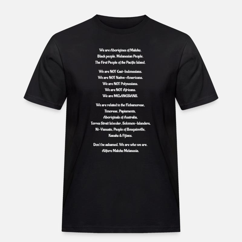 Aborigines oder Maluku - Männer Workwear T-Shirt - Schwarz