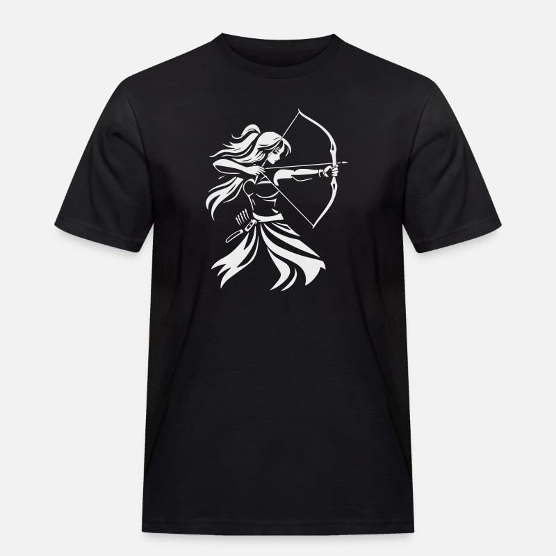 Archer Silhouette with Bow - Men's Workwear T-Shirt - black