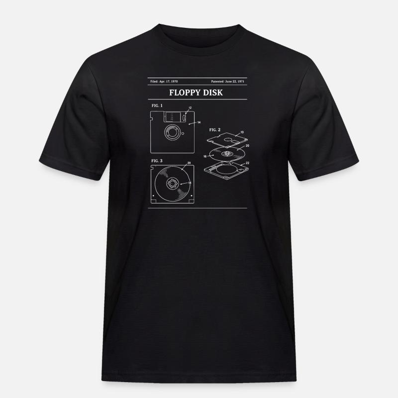 Retro-Disketten-Bauplan - Männer Workwear T-Shirt - Schwarz