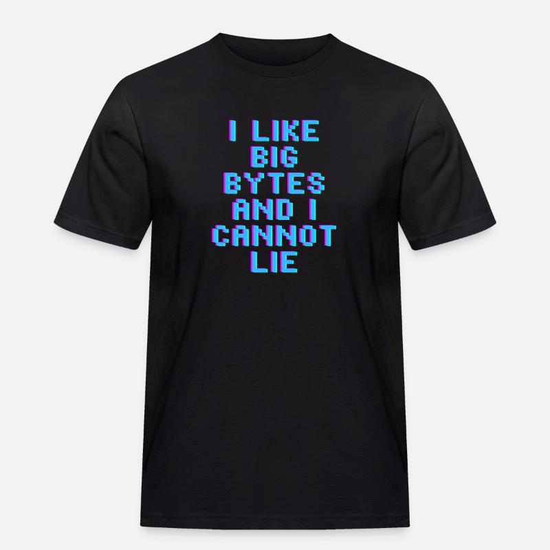 Ich mag große Bytes - Männer Workwear T-Shirt - Schwarz