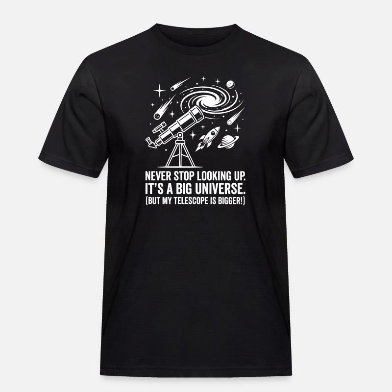 Teleskopträume im weiten Kosmos - Männer Workwear T-Shirt - Schwarz