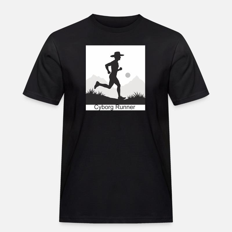 Cyborg Runner - Männer Workwear T-Shirt - Schwarz